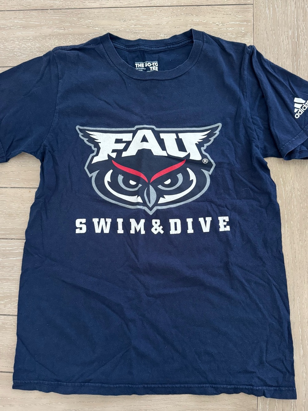 adidas Navy FAU Swim & Dive Tee with Owl Logo